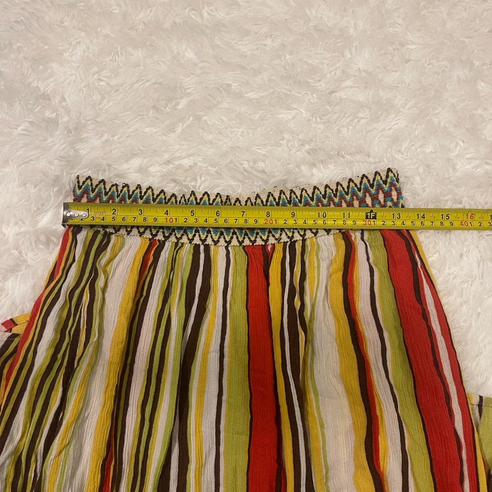 Long striped boho bohemian hippie maxi skirt with slit Venus size Small - Picture 5 of 7
